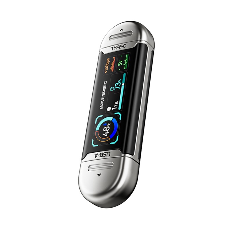 Movespeed MSSU10 LCD Ekranlı 4K ProRes Dual USB-A+Type-C Bağlantılı PSSD Flash Disk 1TB 10Gbps - 4