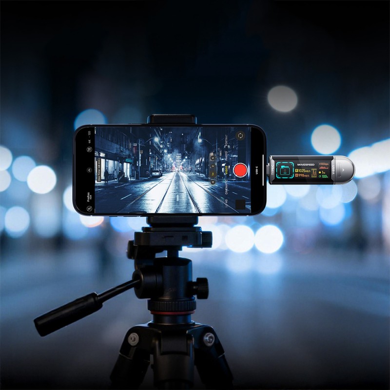 Movespeed MSSU10 LCD Ekranlı 4K ProRes Dual USB-A+Type-C Bağlantılı PSSD Flash Disk 2TB 10Gbps - 7