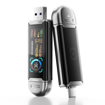 Movespeed MSSU10 LCD Ekranlı 4K ProRes Dual USB-A+Type-C Bağlantılı PSSD Flash Disk 512GB 10Gbps - 6