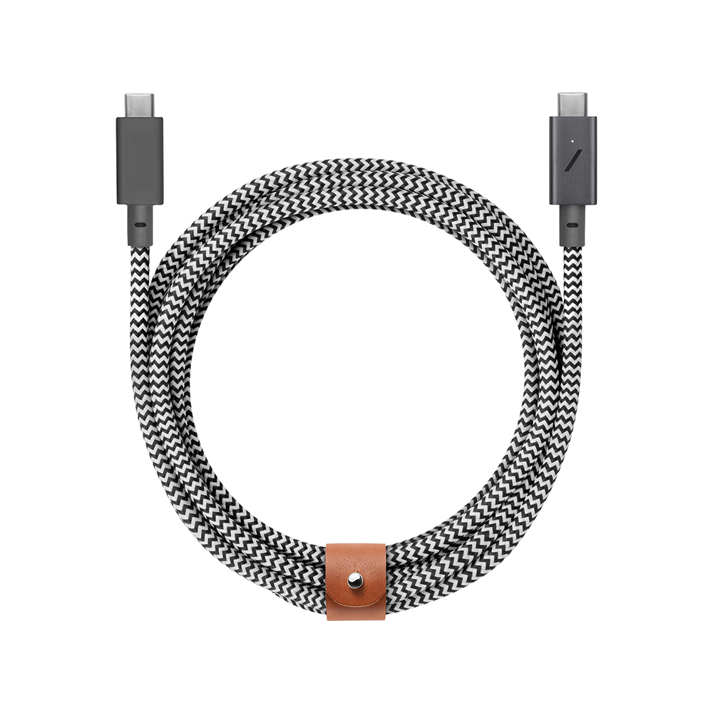Native Union Belt Pro Serisi Type-C to Type-C Şarj Kablosu 240W 2.4M - Siyah-Beyaz