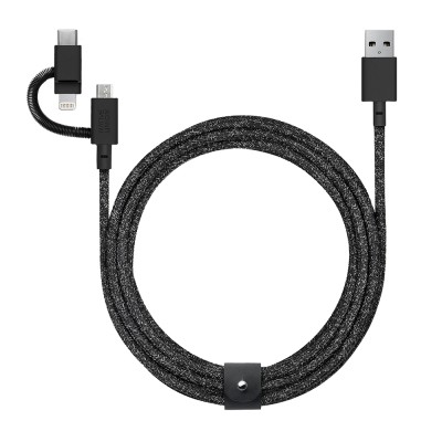 Native Union Belt Series 3-in-1 USB-A to Type-C - Lightning - Micro Charging Cable 2M - 10