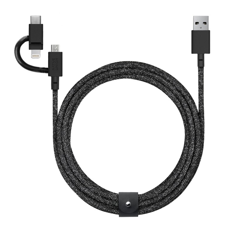 Native Union Belt Series 3-in-1 USB-A to Type-C - Lightning - Micro Charging Cable 2M - 10