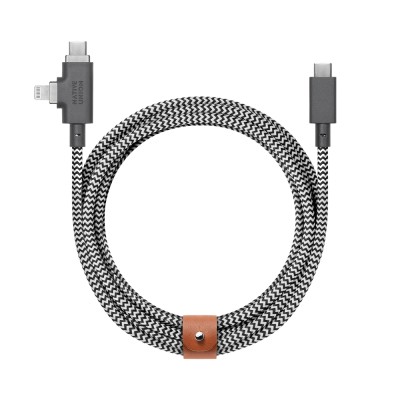 Native Union Belt Series Duo Pro Type-C to Type-C - Lightning Charging Cable 240W 2.4M - 4