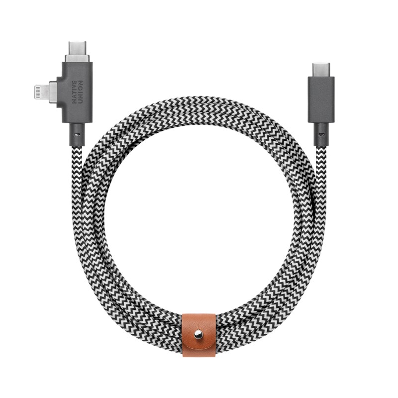 Native Union Belt Series Duo Pro Type-C to Type-C - Lightning Charging Cable 240W 2.4M - 4