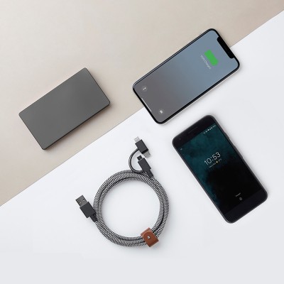 Native Union Belt Serisi 3in1 USB-A to Type-C - Lightning - Micro Şarj Kablosu 2M - 7