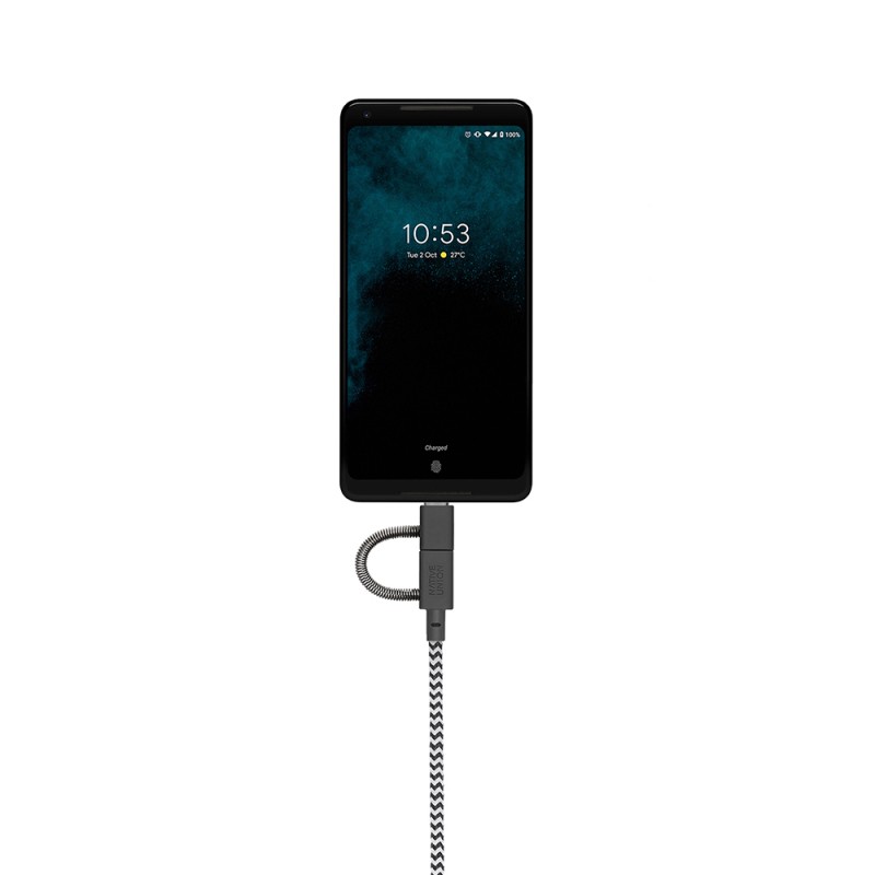 Native Union Belt Serisi 3in1 USB-A to Type-C - Lightning - Micro Şarj Kablosu 2M - 4