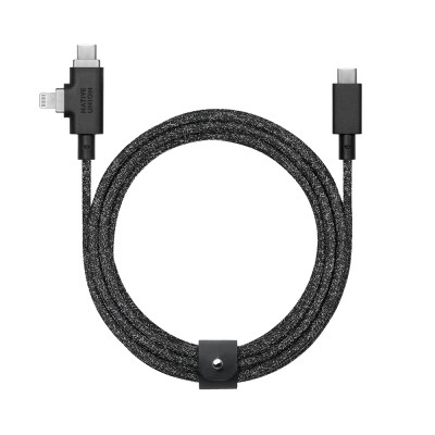 Native Union Belt Serisi Duo Pro Type-C to Type-C - Lightning Şarj Kablosu 240W 2.4M - 2