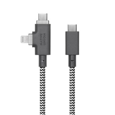 Native Union Belt Serisi Duo Pro Type-C to Type-C - Lightning Şarj Kablosu 240W 2.4M - 3