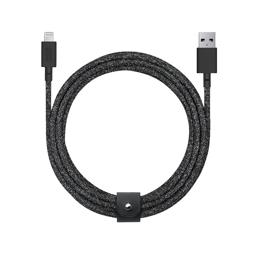Native Union Belt Serisi USB-A to Lightning Şarj Kablosu 3M - Siyah
