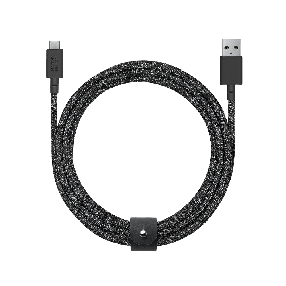 Native Union Belt Serisi USB-A to Type-C Şarj Kablosu 3M - Siyah