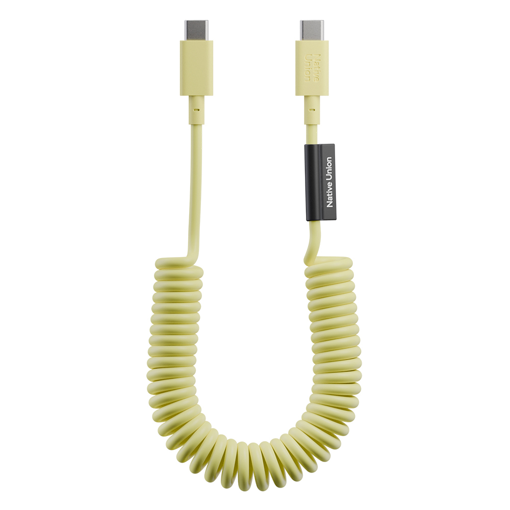 Native Union POP Serisi Type-C to Type-C Spiralli Şarj Kablosu 60W 1.2M - Sarı