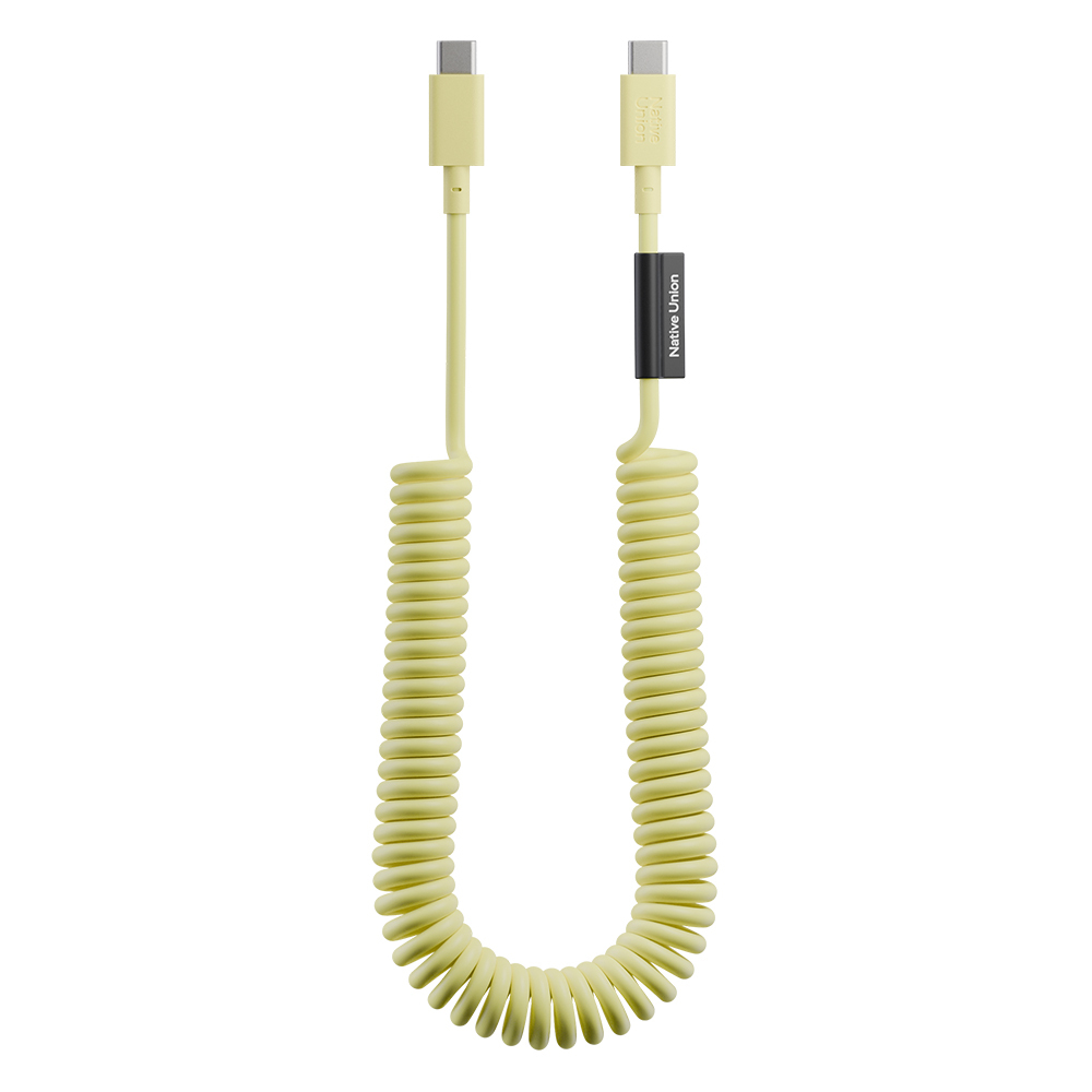 Native Union POP Serisi Type-C to Type-C Spiralli Şarj Kablosu 60W 2.4M - Sarı