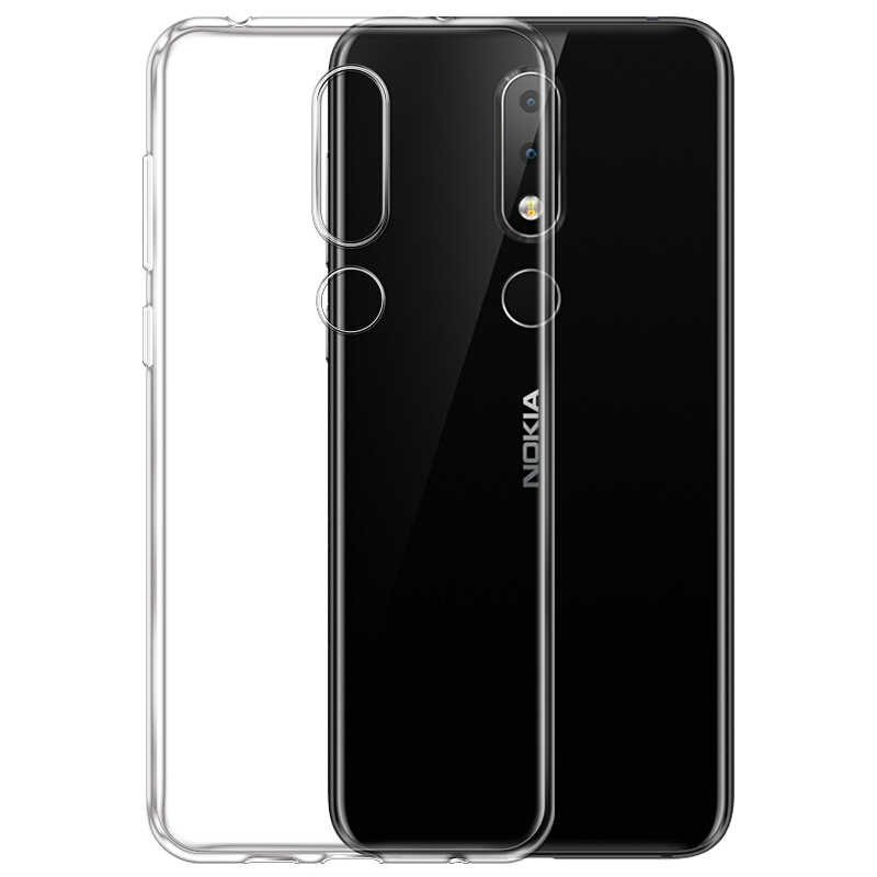 Nokia 5.1 Plus Kılıf Zore Süper Silikon Kapak - Renksiz