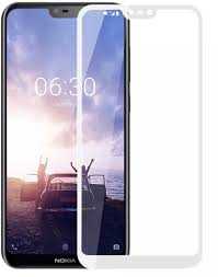 Nokia X6 Zore Kenarları Kırılmaya Dayanıklı Cam Ekran Koruyucu - Beyaz