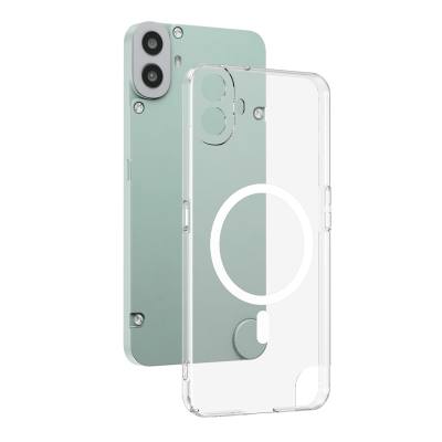 Nothing CMF Phone 1 Kamera Korumalı M-Safe Şarj Özellikli Şeffaf Zore London Sert PC Kapak