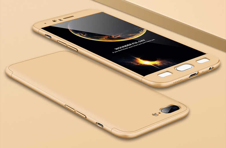 One Plus 5 Kılıf Zore Ays Kapak - Gold