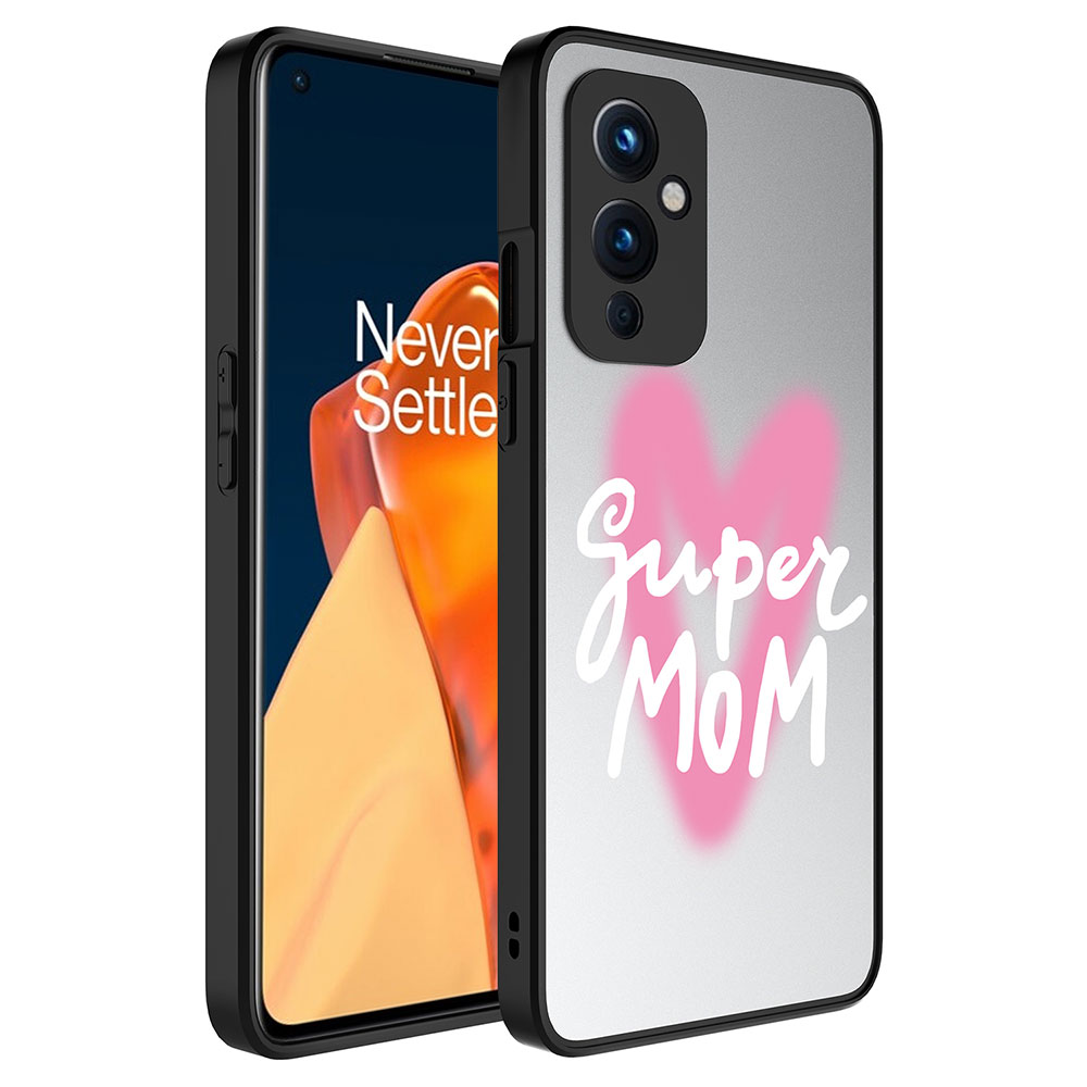 One Plus 9 Kılıf Aynalı Desenli Kamera Korumalı Parlak Zore Mirror Kapak - Süper Anne