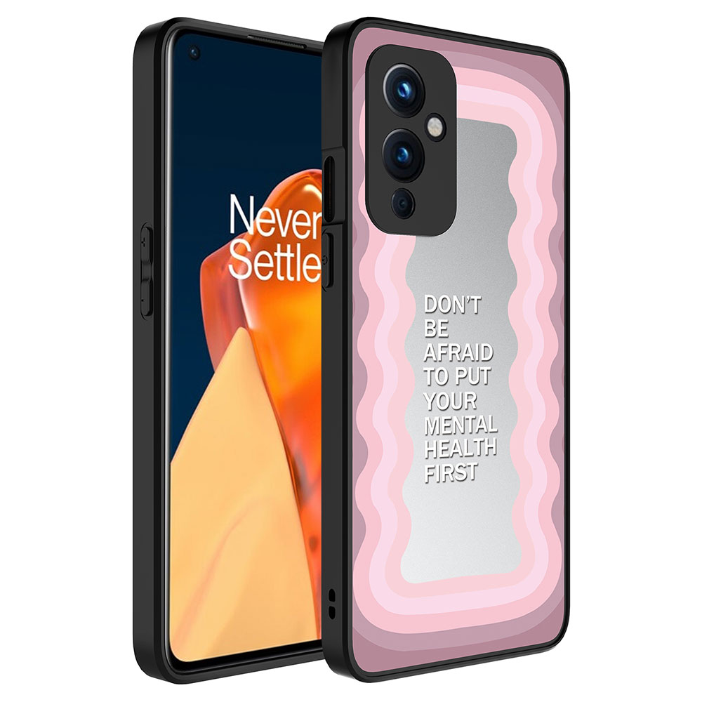 One Plus 9 Kılıf Aynalı Desenli Kamera Korumalı Parlak Zore Mirror Kapak - Ayna