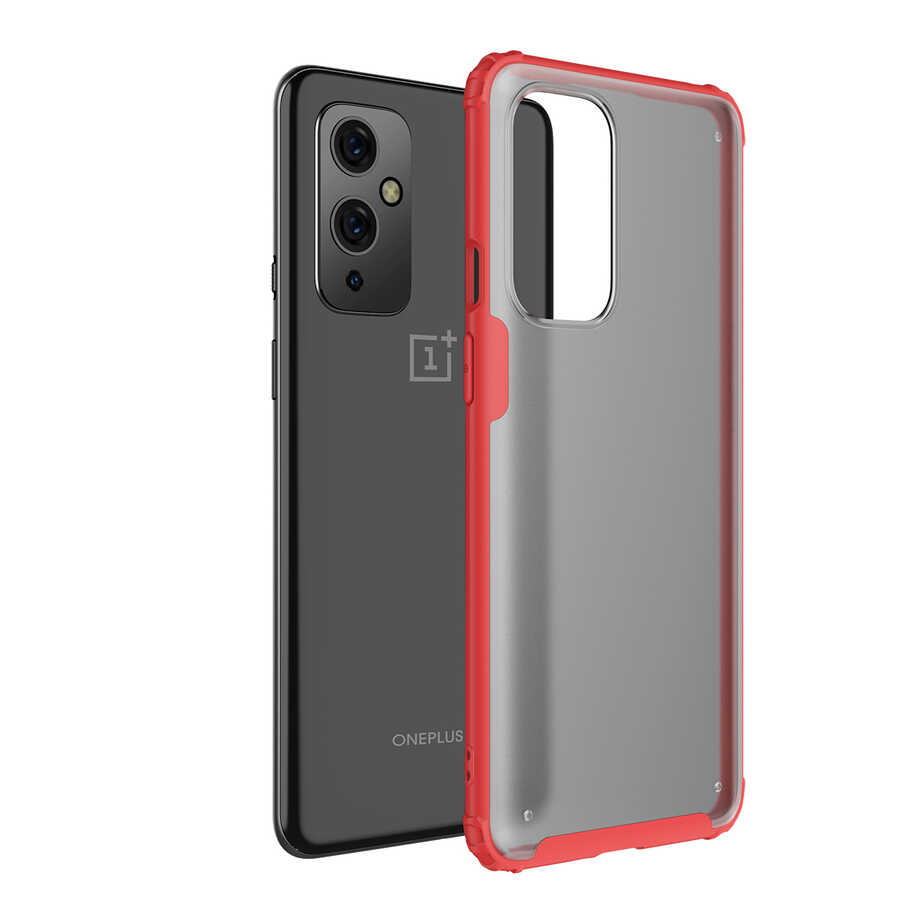 One Plus 9 Kılıf Zore Volks Kapak - Kırmızı
