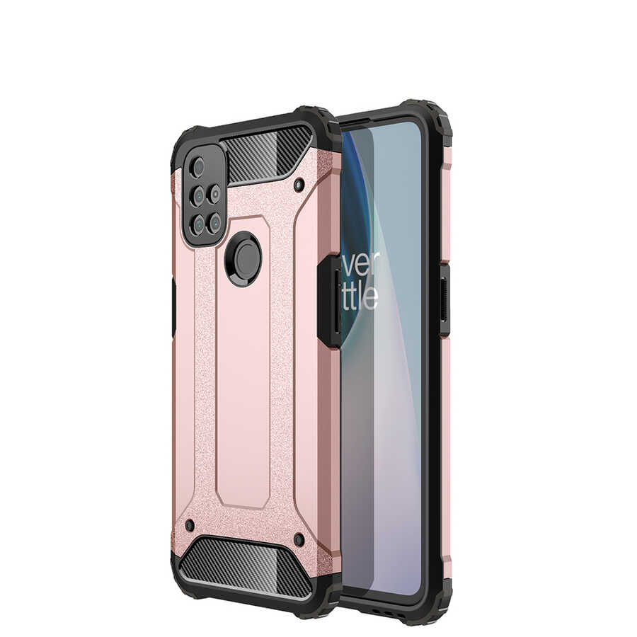 One Plus Nord N10 5G Kılıf Zore Crash Silikon Kapak - Rose Gold