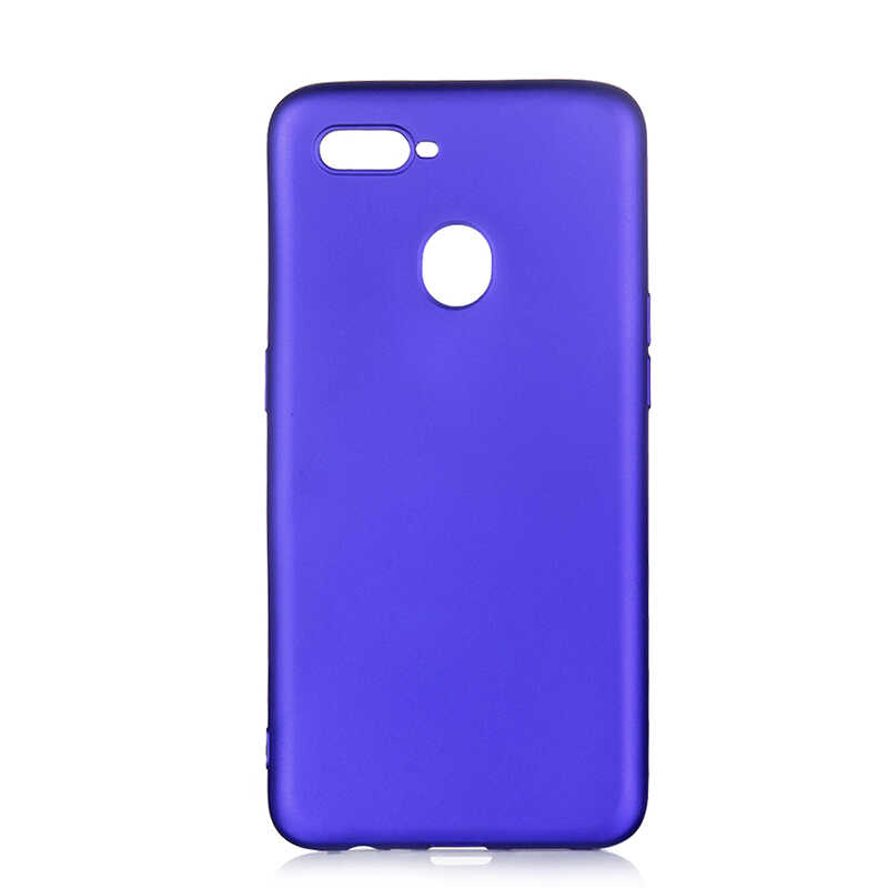 Oppo A12 Uyumlu (Soft Tasarım) Yumuşak Silikon Kılıf  Saks Mavi