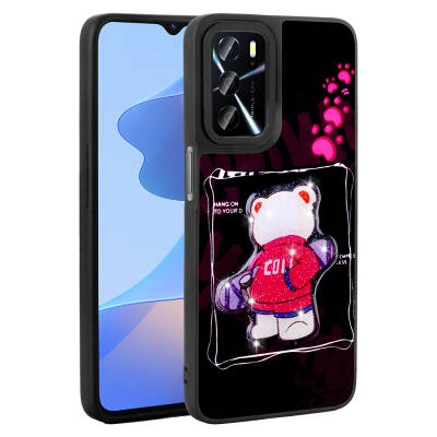 Oppo A16 Case Shining Embossed Zore Amas Silicone Cover with Iconic Figure - Zore