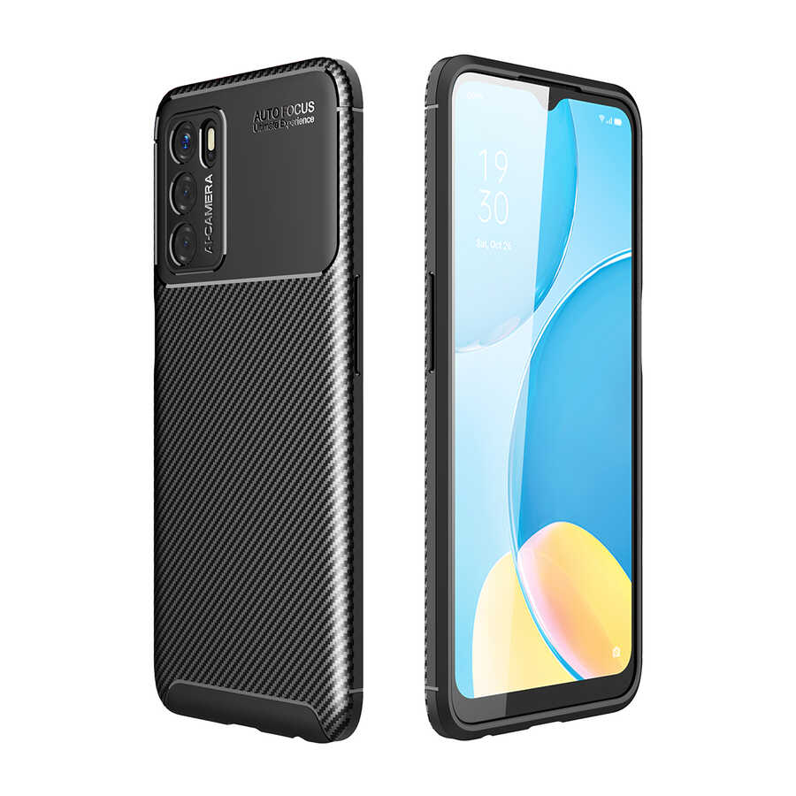 Oppo A16 Kılıf Zore Negro Silikon Kapak - Siyah