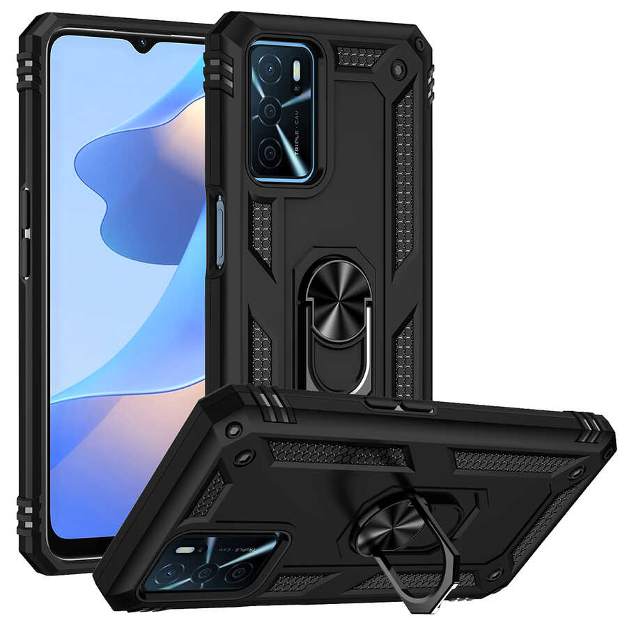 Oppo A16 Kılıf Zore Vega Kapak - Siyah