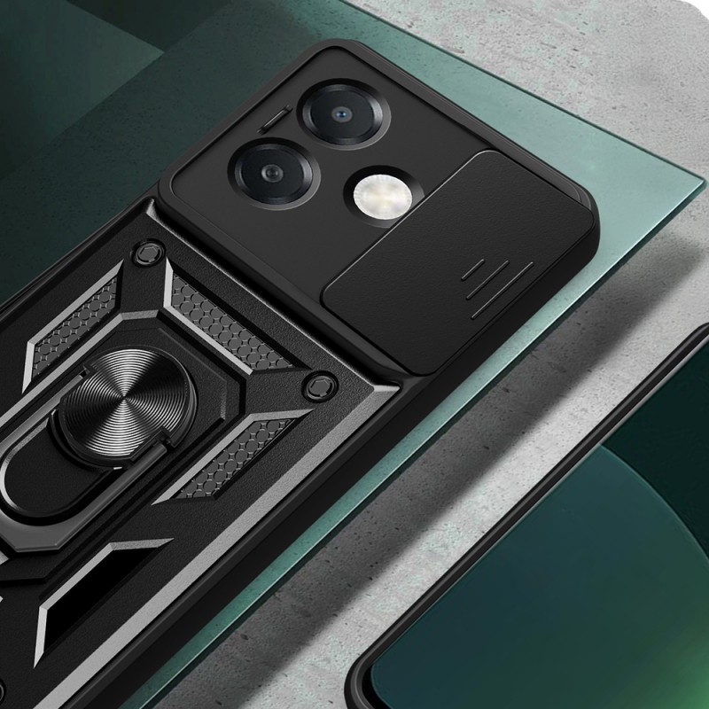 Oppo A3x 4G Kılıf Magnetik Standlı Kamera Korumalı Zore Sürgülü Vega Kapak - 7