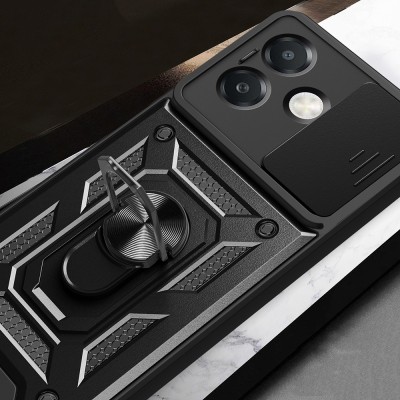 Oppo A3x 4G Kılıf Magnetik Standlı Kamera Korumalı Zore Sürgülü Vega Kapak - 10