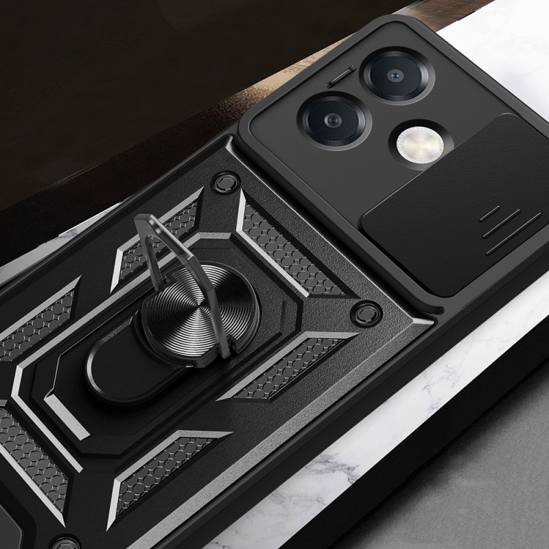 Oppo A3x 4G Kılıf Magnetik Standlı Kamera Korumalı Zore Sürgülü Vega Kapak - 10