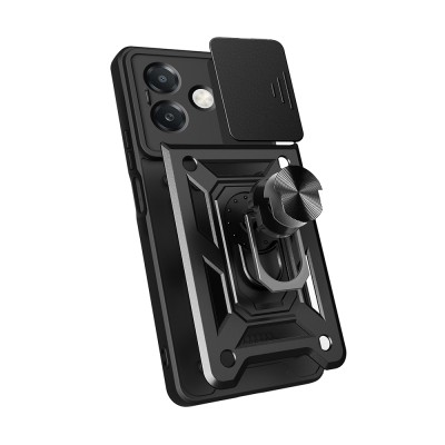 Oppo A3x 4G Kılıf Magnetik Standlı Kamera Korumalı Zore Sürgülü Vega Kapak - 4