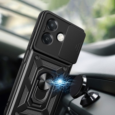 Oppo A3x Case Magnetic Stand Camera Protection Zore Sliding Vega Cover - 8