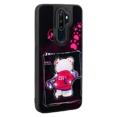 Oppo A5 2020 Kılıf Parlayan Kabartmalı İkonik Figürlü Zore Amas Silikon Kapak - 6