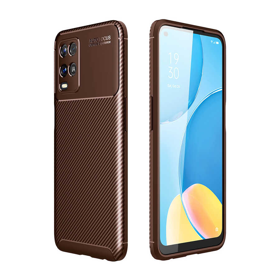 Oppo A54 4G Kılıf Zore Negro Silikon Kapak - Kahverengi