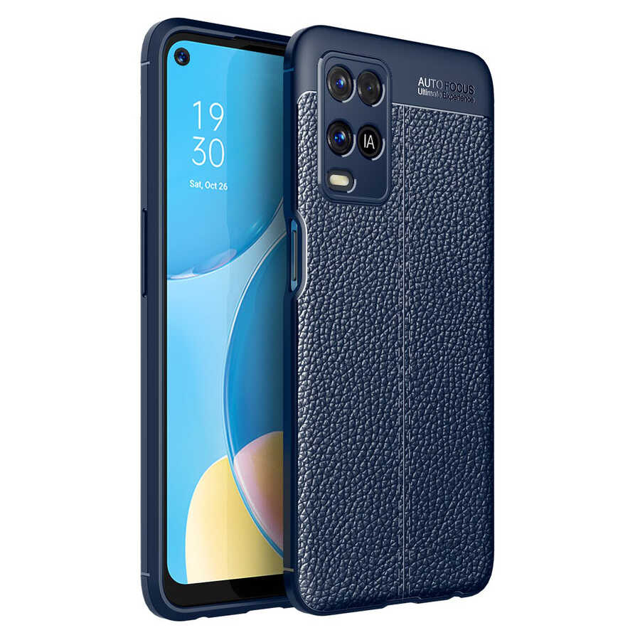 Oppo A54 4G Kılıf Zore Niss Silikon Kapak - Lacivert