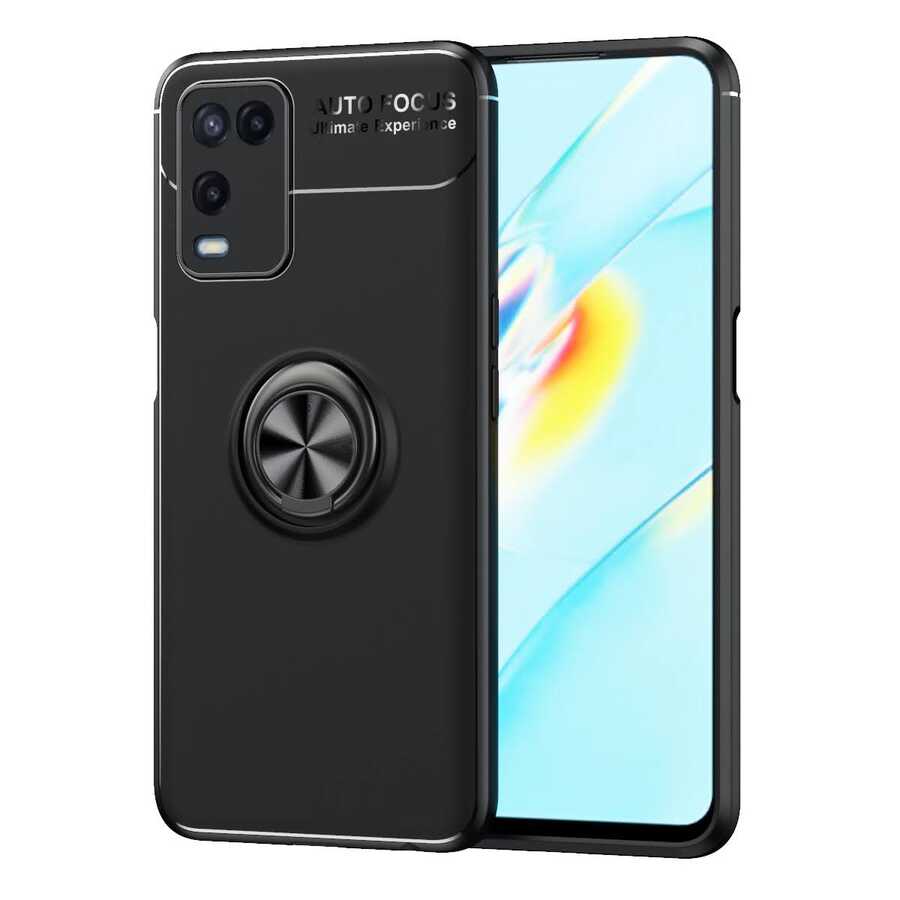 Oppo A54 4G Kılıf Zore Ravel Silikon Kapak - Siyah