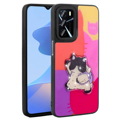 Oppo A55 4G Case Shining Embossed Zore Amas Silicone Cover with Iconic Figure - Zore