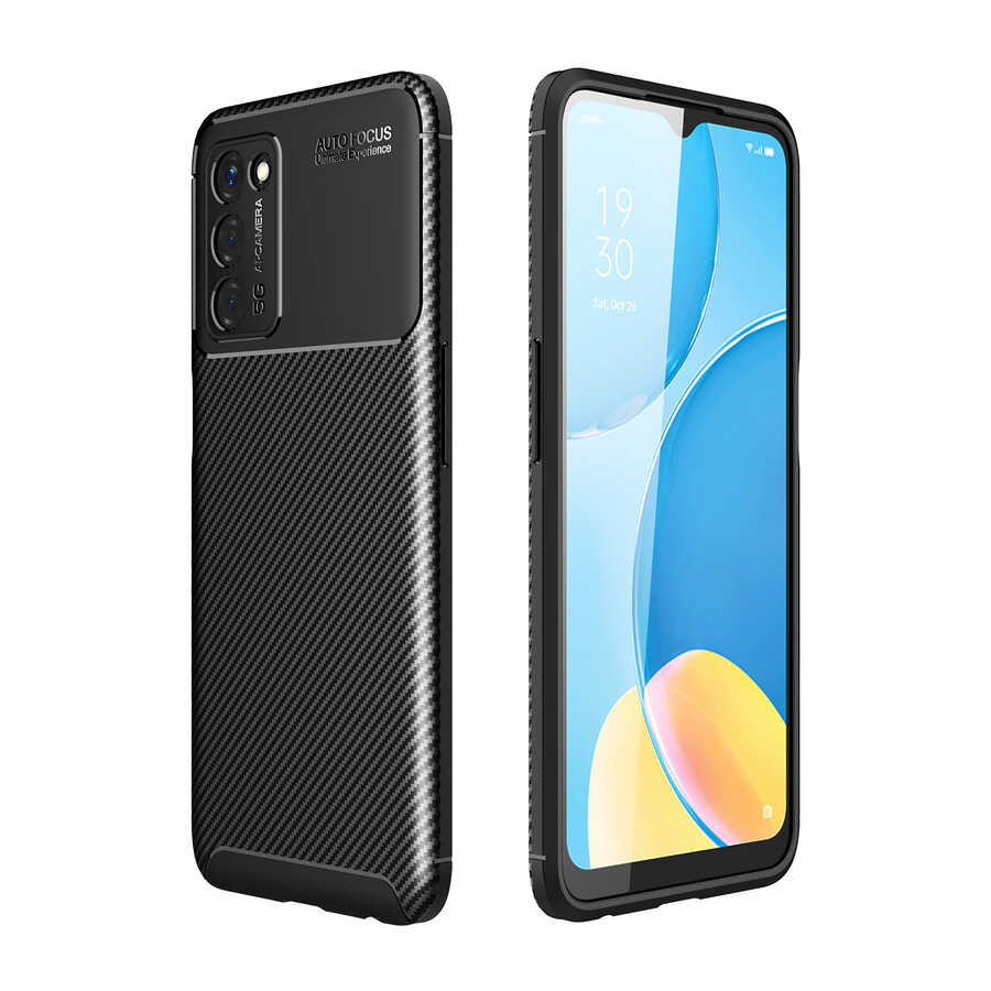 Oppo A55 5G Kılıf Zore Negro Silikon Kapak - Siyah