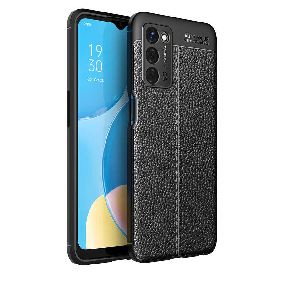Oppo A55 5G Kılıf Zore Niss Silikon Kapak - Siyah