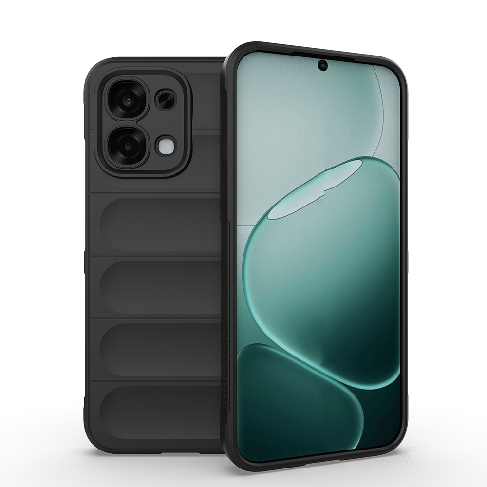 Oppo A6 Pro Kılıf Esnek TPU Oyuklu Arka Yüzey Tasarımlı Zore Etnik Silikon Kapak - Siyah