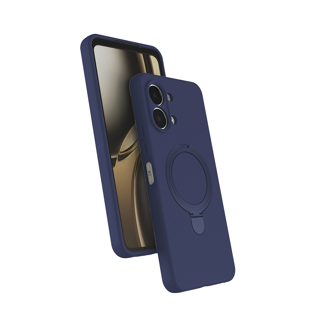 Oppo A6 Pro Kılıf M-safe Şarj Özellikli Standlı Zore Samara Kapak - Lacivert
