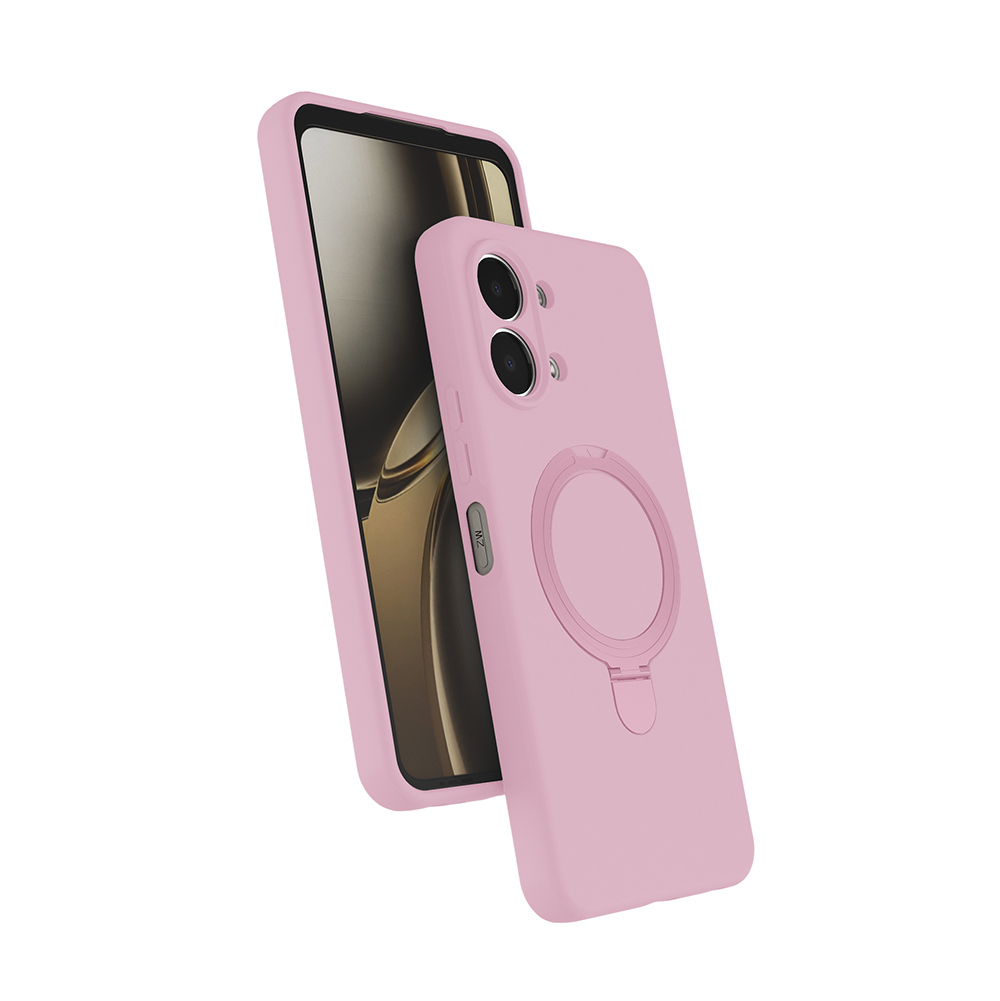 Oppo A6 Pro Kılıf M-safe Şarj Özellikli Standlı Zore Samara Kapak - Pembe