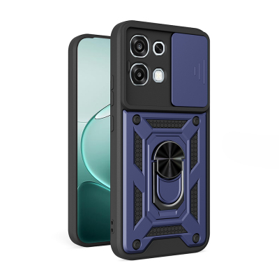 Oppo A6 Pro Kılıf Magnetik Standlı Kamera Korumalı Zore Sürgülü Vega Kapak - Zore
