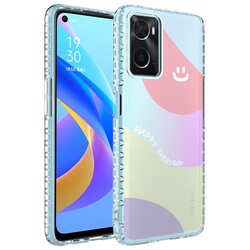 Oppo A96 4G Case Airbag Edge Colorful Patterned Silicone Zore Elegans Cover - Zore
