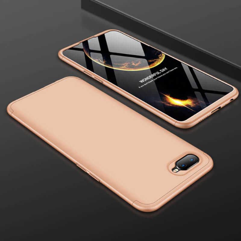 Oppo AX7 Kılıf Zore Ays Kapak - Gold