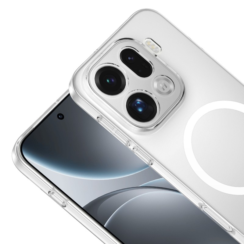 Oppo Find X9 Pro Case M-Safe Charging Feature Zore London Transparent Hard PC Camera Protection Cover - 3