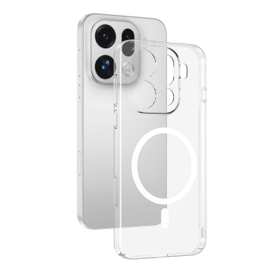 Oppo Find X9 Pro Kamera Korumalı M-Safe Şarj Özellikli Şeffaf Zore London Sert PC Kapak - Zore