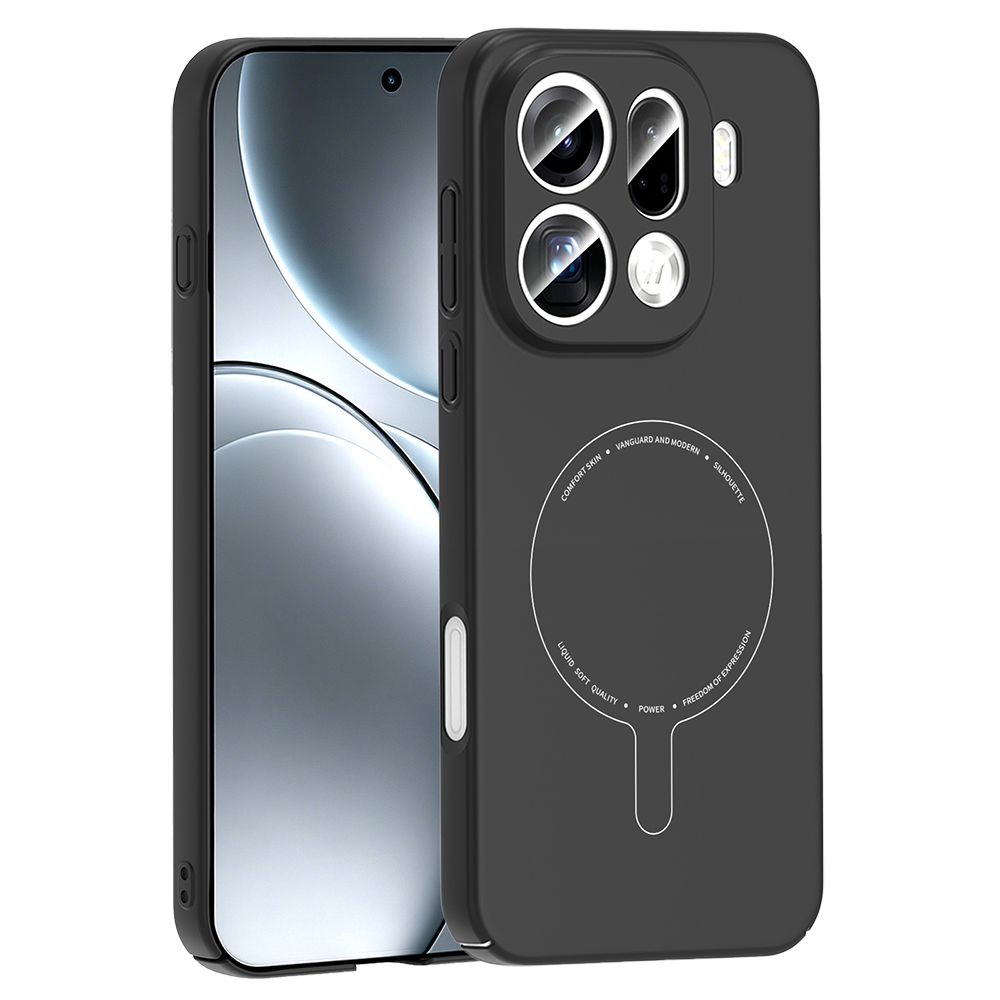 Oppo Find X9 Pro Kılıf M-Safe Şarj Özellikli Kamera Korumalı Zore Elio Sert PC Kapak - Siyah
