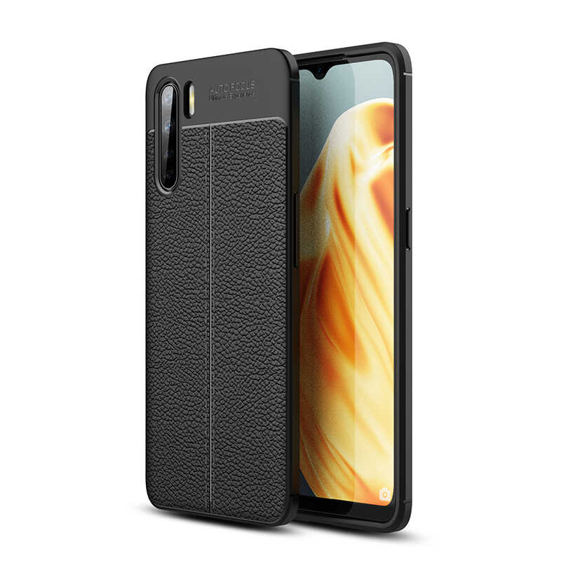 Oppo Reno 3 Kılıf Zore Niss Silikon Kapak - Siyah